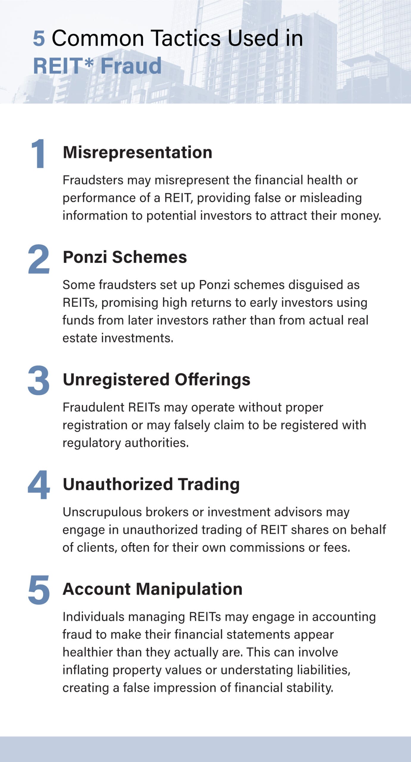 Common REIT fraud graphics