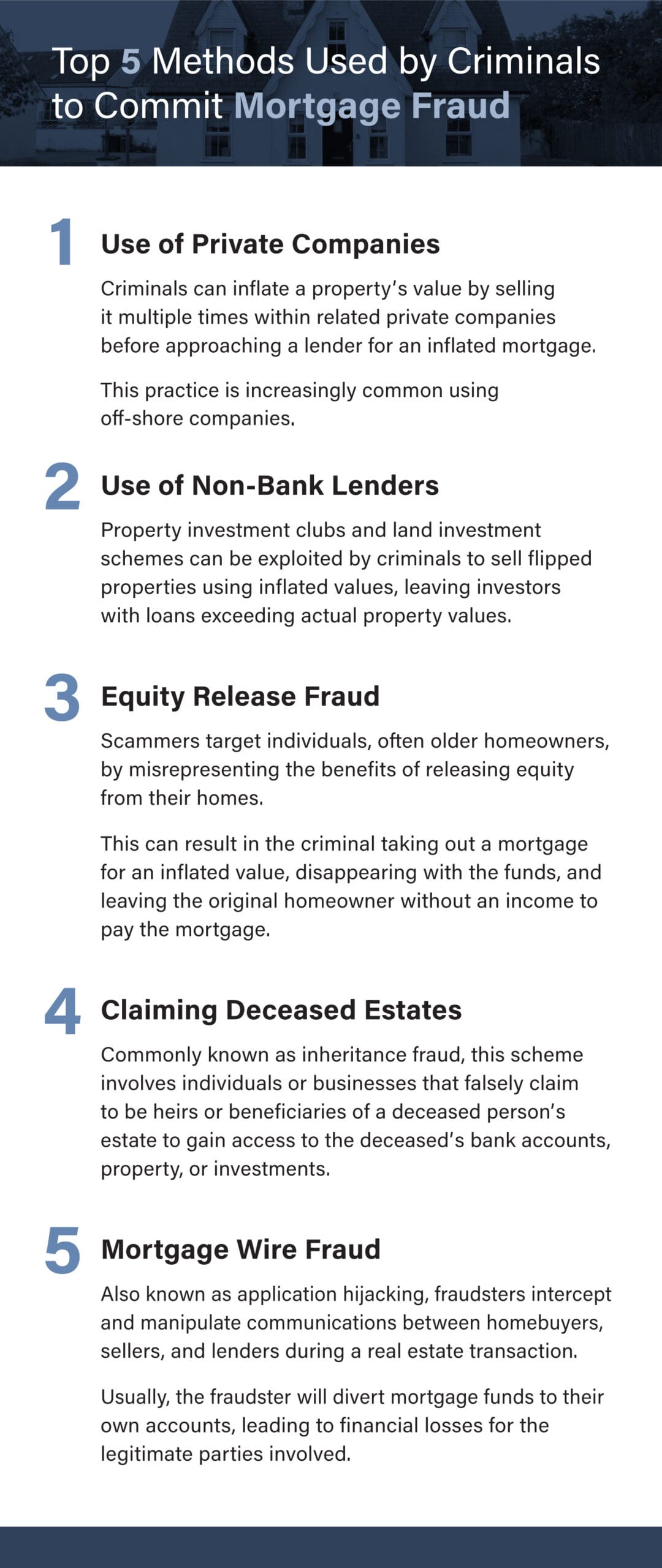 Top methods used to commit mortgage fraud